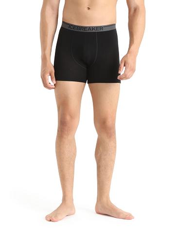 Icebreaker Merino Anatomica Boxers Férfi Fehérnemű Fekete | HU 1317NWYB